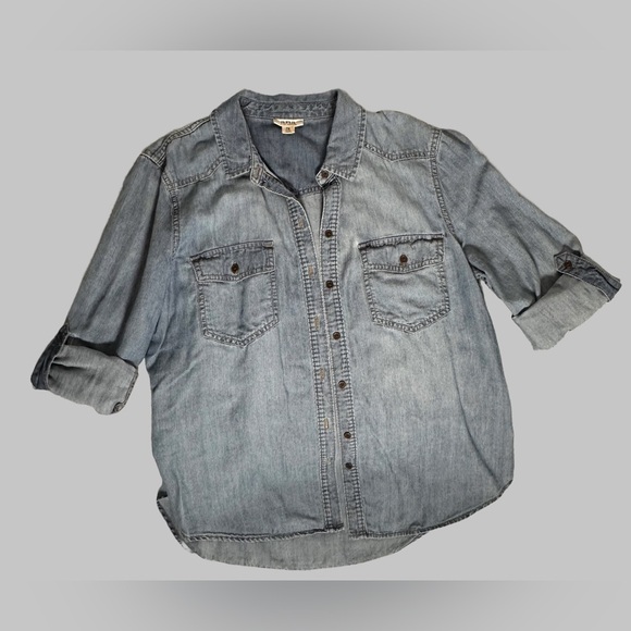 a.n.a Classic Blue Denim Top - Picture 3 of 4